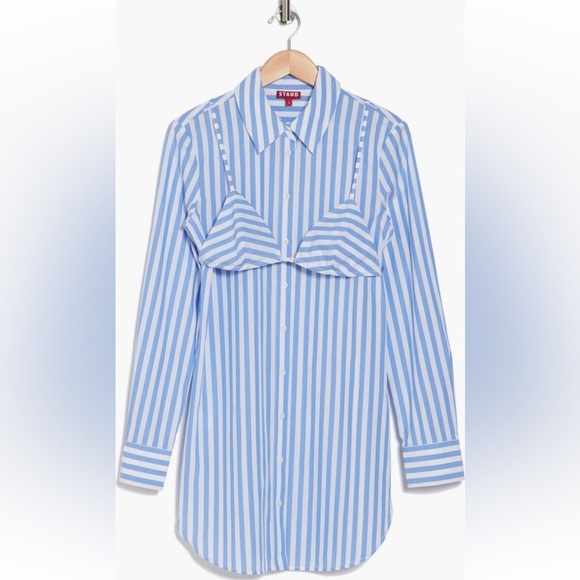 NWT Staud alita stripe triangle top and button up tunic shirt set - Picture 7 of 10